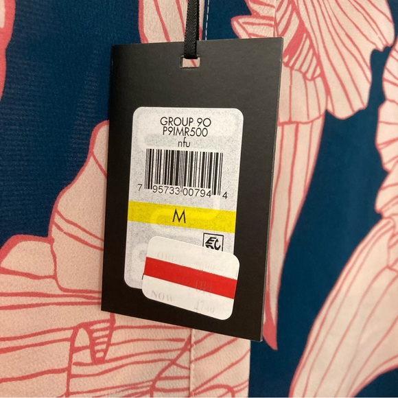 DKNY Women's Navy and Pink Floral Button Down Shirt - Picture 7 of 14